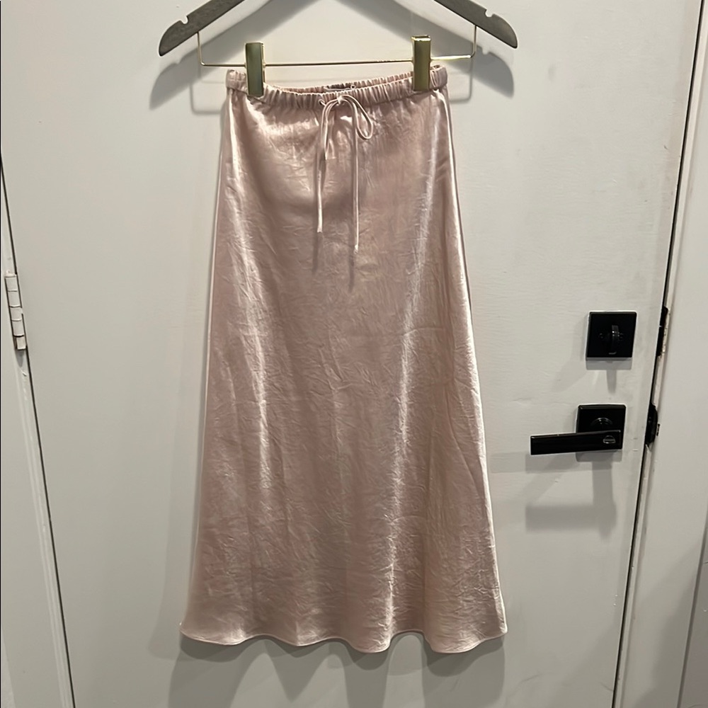 Babaton Satin A-Line Skirt in Blush